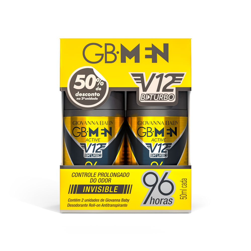 DESODORANTE ROLL-ON GIOVANNA BABY MEN ACTIVE 50ML C/2 UNIDADES