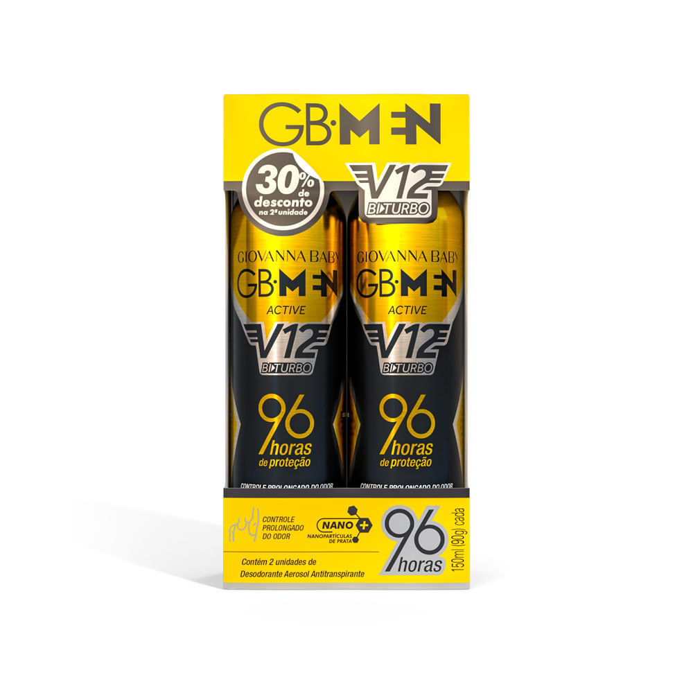 DESODORANTE AEROSOL GIOVANNA BABY MEN ACTIVE 150ML C/2 UNIDADES