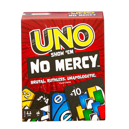 Jogo de Cartas para Família Mattel UNO Show 'em no Mercy com 168 Cartas