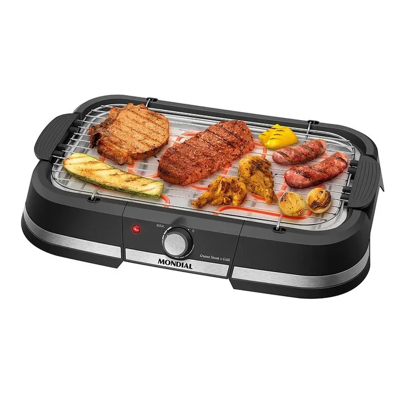 Churrasqueira Elétrica Mondial Grand Steak & Grill CH-08-BI 2000W 127V Preta