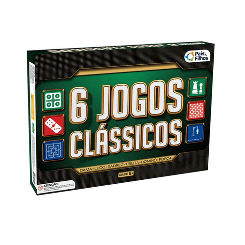 Jogo de Tabuleiro para Entretenimento Pais & Filhos 6 Jogos Clássicos Verde