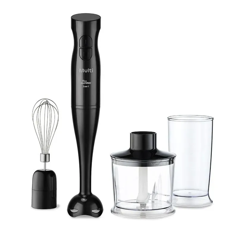 Mixer 3 em 1 Duo Turbo Multi GO019 200W 127V Preto Inox