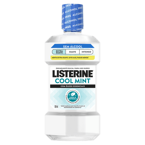 SOLUCAO BUCAL LISTERINE COOL MINT EXTRA SUAVE SEM ALCOOL 500ML