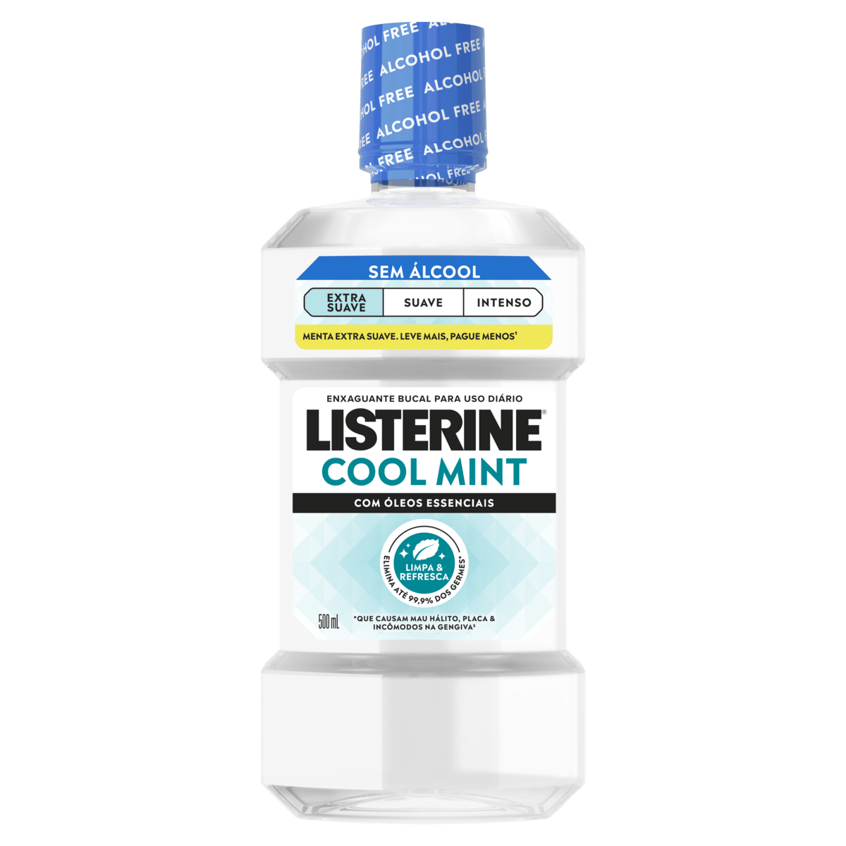 SOLUCAO BUCAL LISTERINE COOL MINT EXTRA SUAVE SEM ALCOOL 500ML