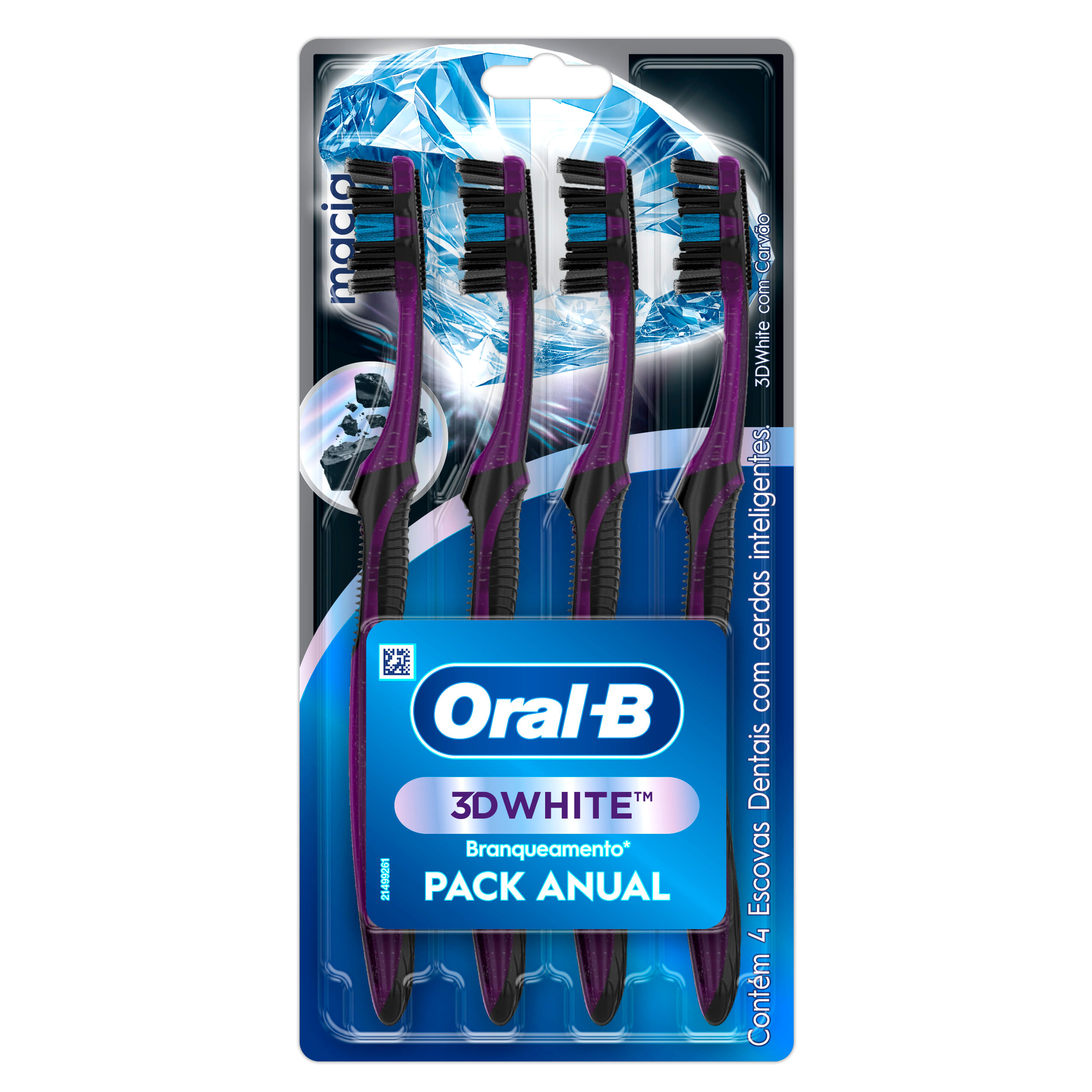 ESCOVA DE DENTE ORAL B 3D WHITE 4 COM UNIDADES