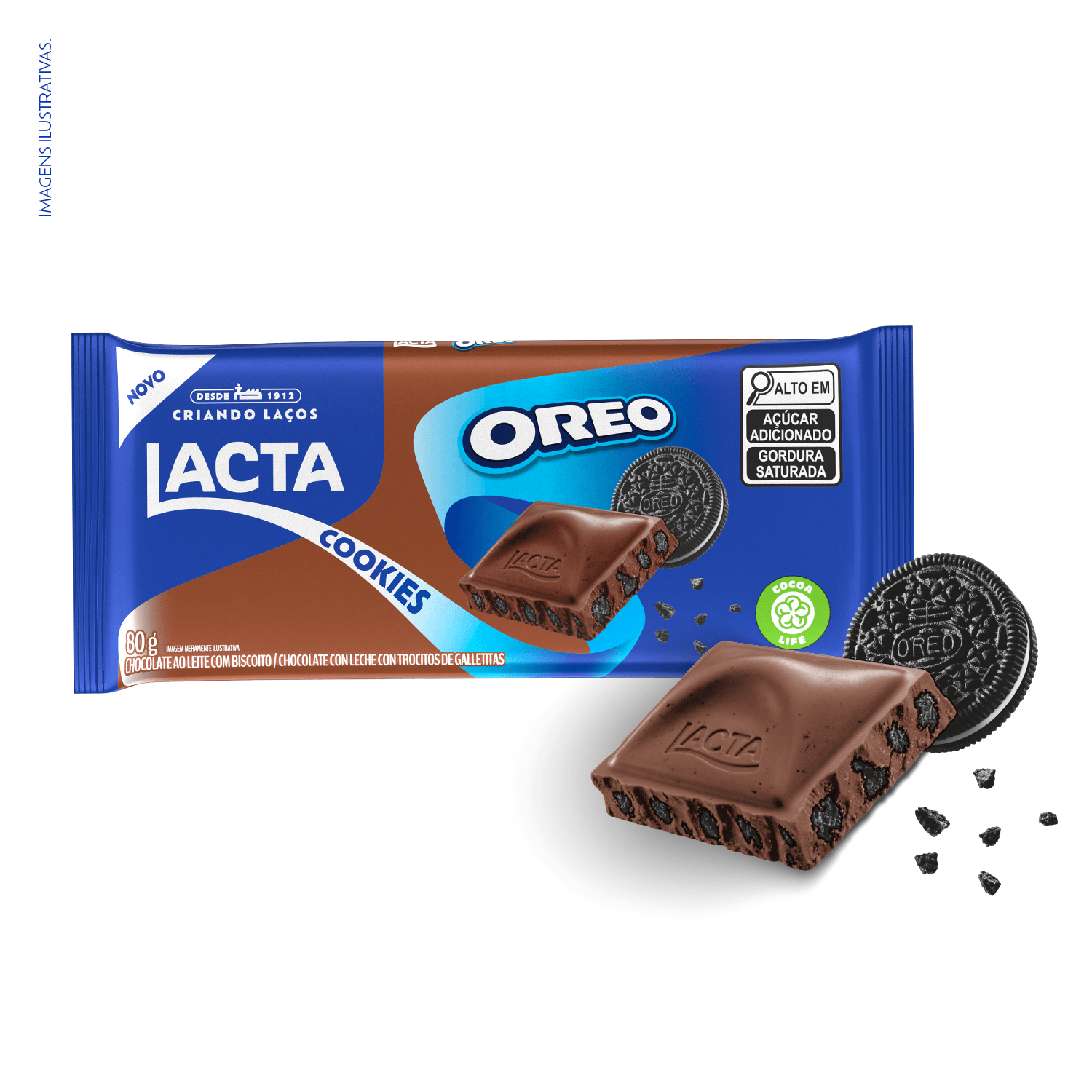 Chocolate ao Leite Lacta Oreo Cookies 80g