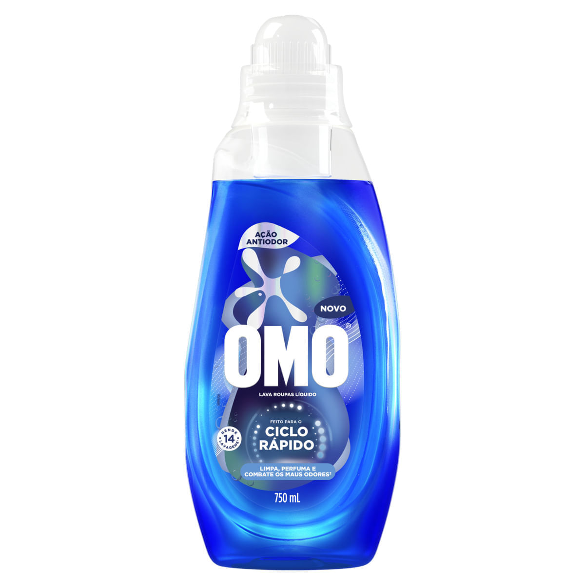Sabão Líquido Concentrado Omo Ciclo Rápido Ação Antiodor 750ml