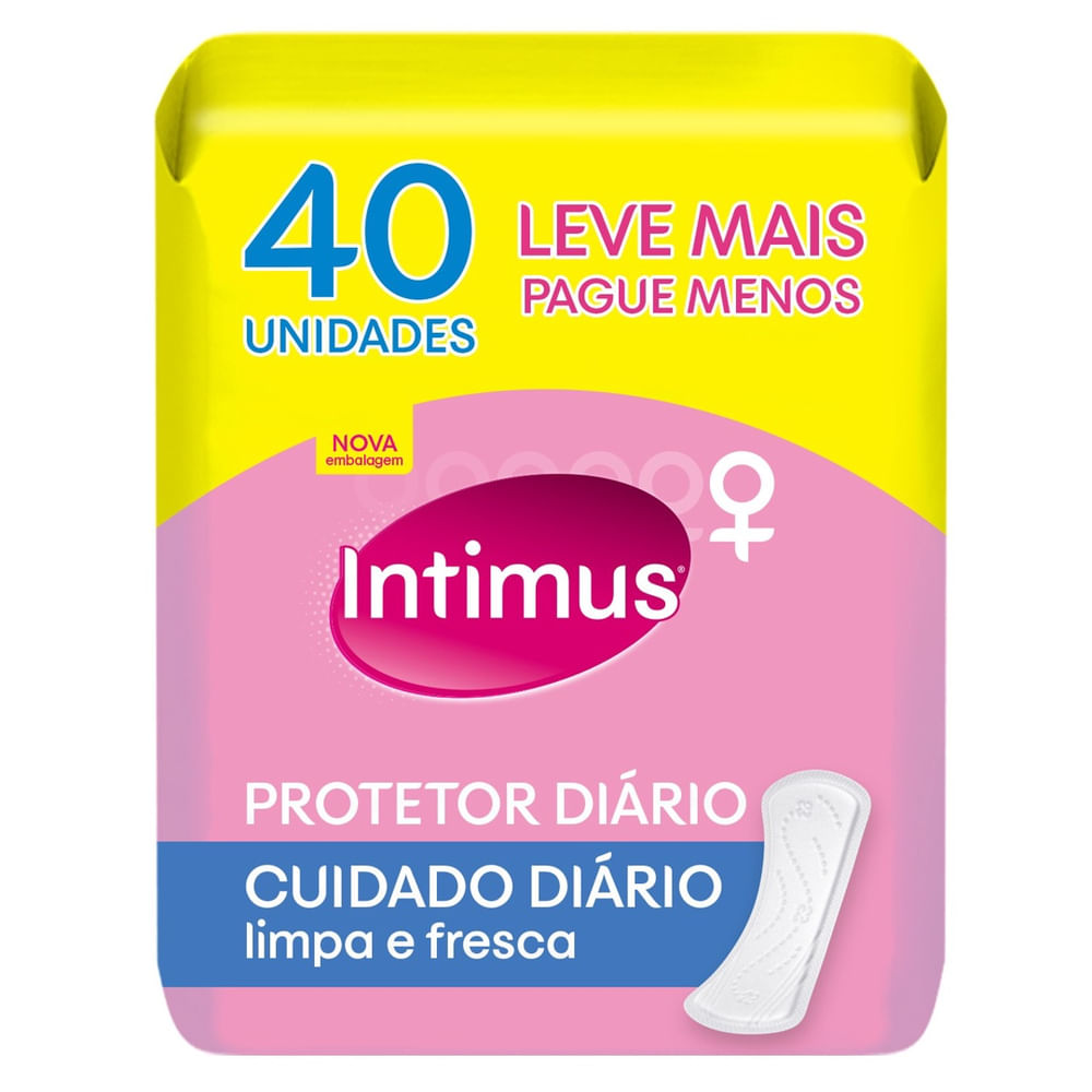 Protetor Diário Higiene Íntima Intimus Days Sem Perfume 40 Unidades