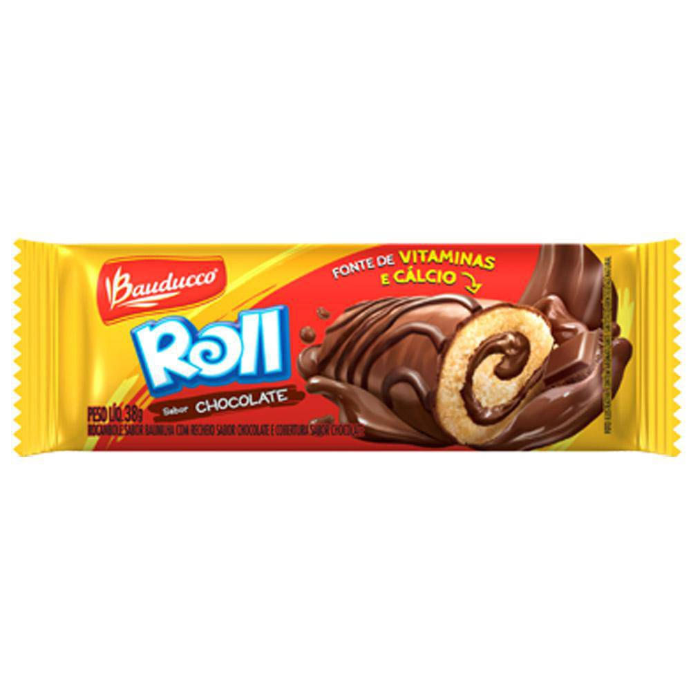 Minibolo Chocolate Roll Cake Bauducco 38g Rico em Vitaminas