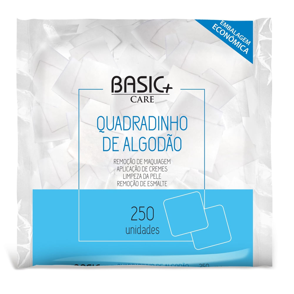 Algodão Limpeza e Higiene Basic + Care 250 Unidades