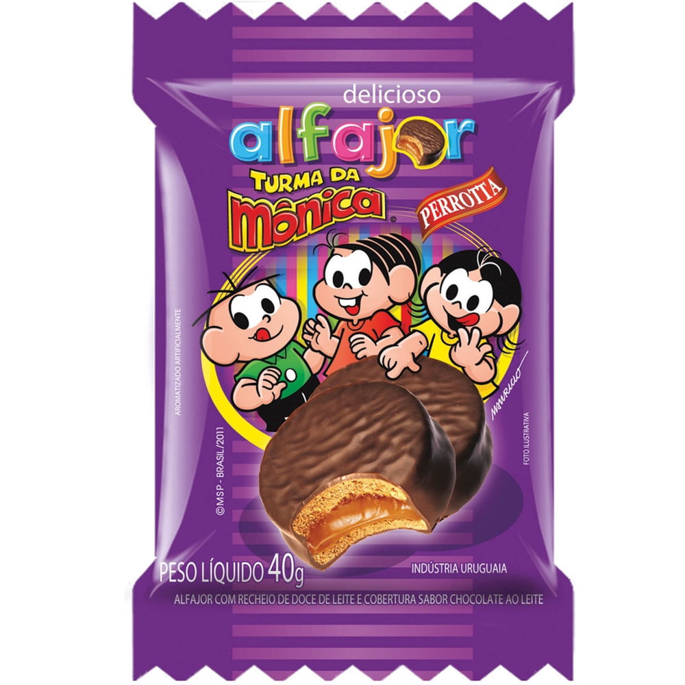 Alfajor Doce de Leite Turma da Mônica Perrotta 40g Pacote