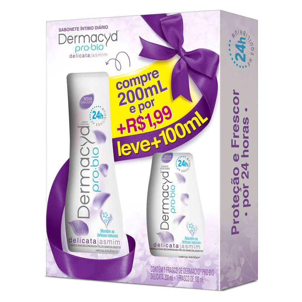Kit Sabonete Líquido Íntimo Dermacyd Delicata 300ml