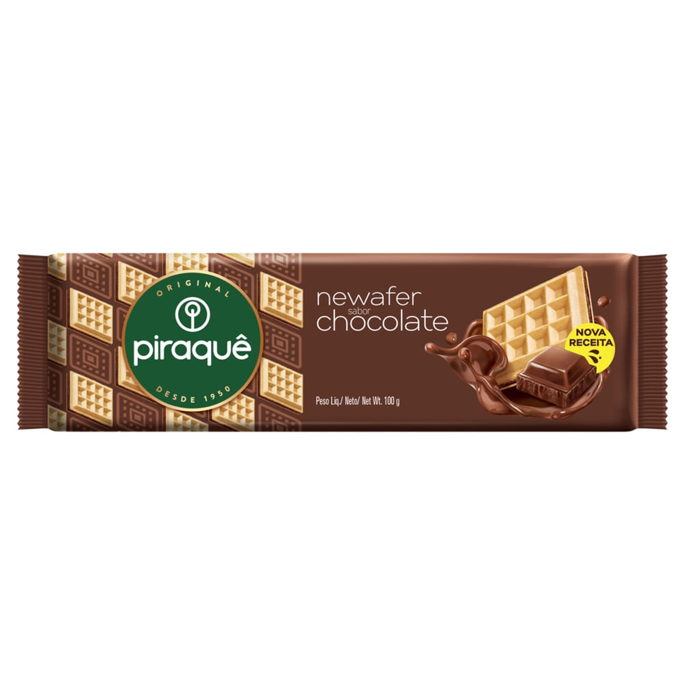 Biscoito Wafer Chocolate Piraquê Newafer 100g Crocante