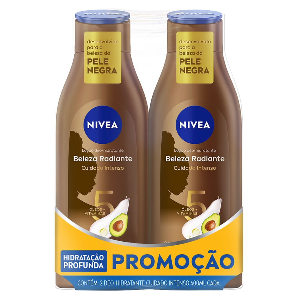 Kit Loção Corporal Hidratante Nivea Beleza Radiante Cuidado Intenso 2 Unidades 400ml