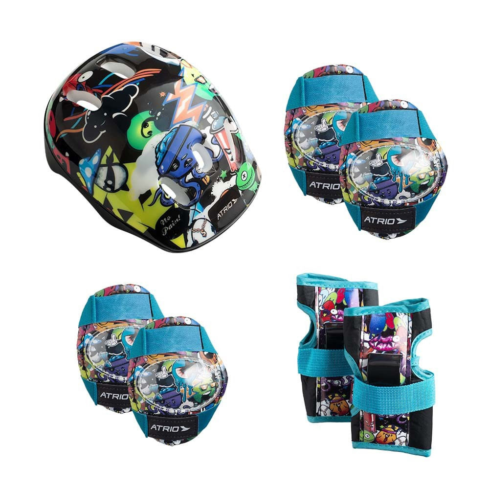 Kit de Proteção Infantil Atrio Monster Tamanho Único com Capacete e Acessórios