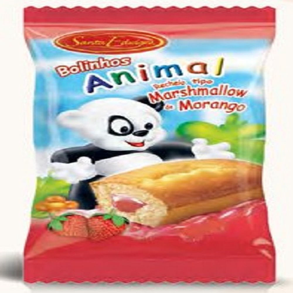 Mini Bolo Morango Santa Edwiges 8 Unidades 320g Recheio Marshmallow