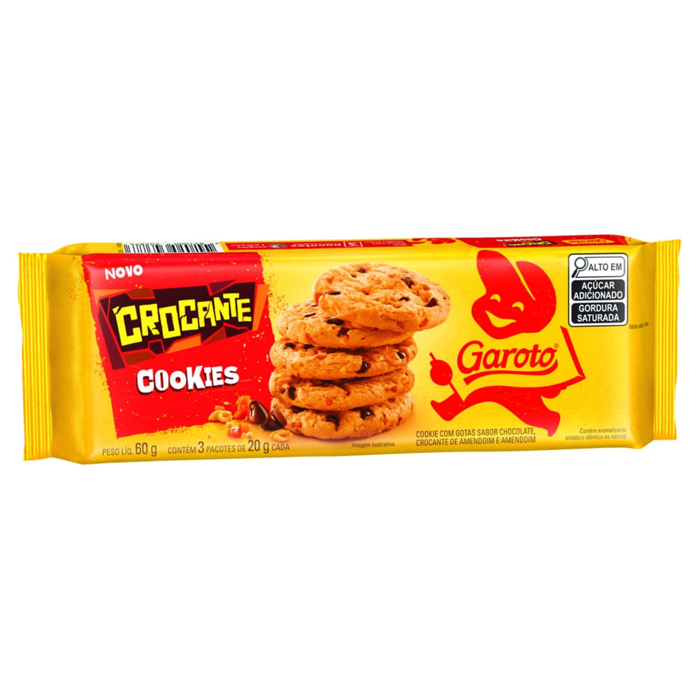 Cookie Chocolate com Amendoim Garoto 60g Crocante