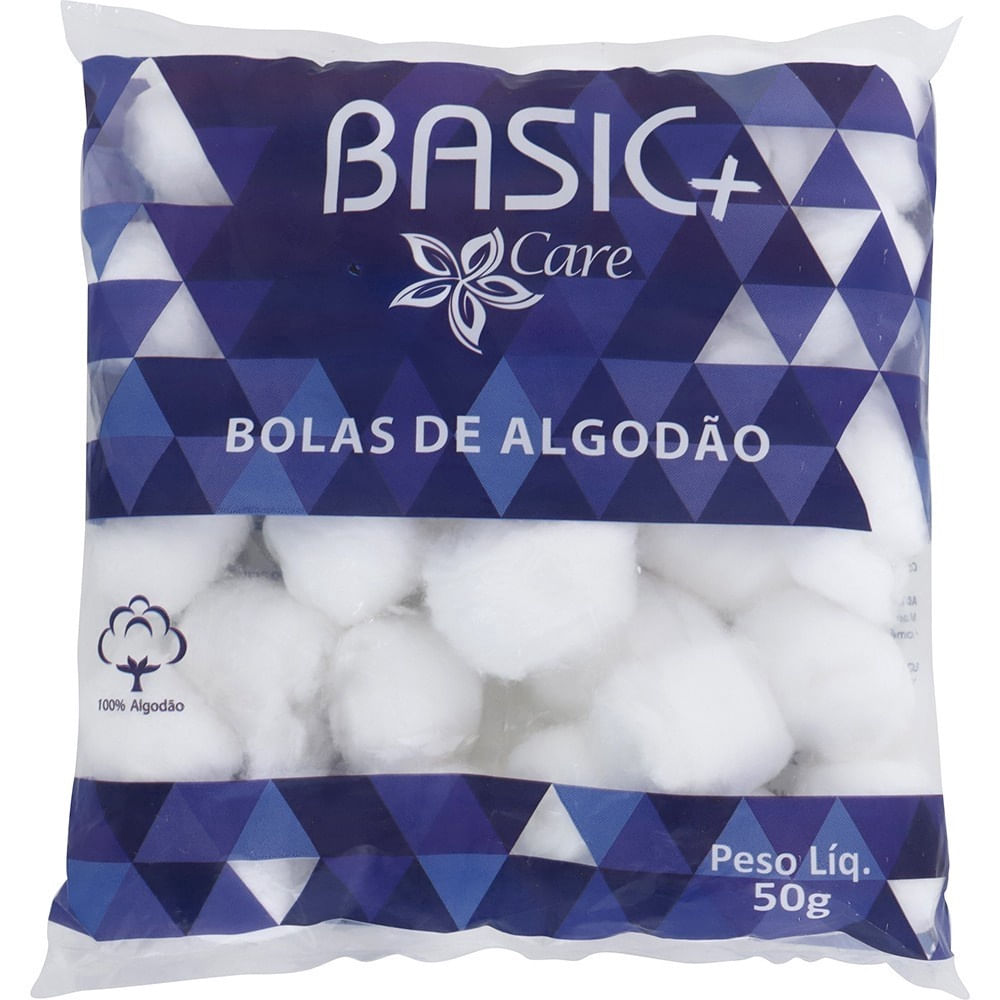 Algodão Limpeza e Higiene Basic+ Care Bola 50g