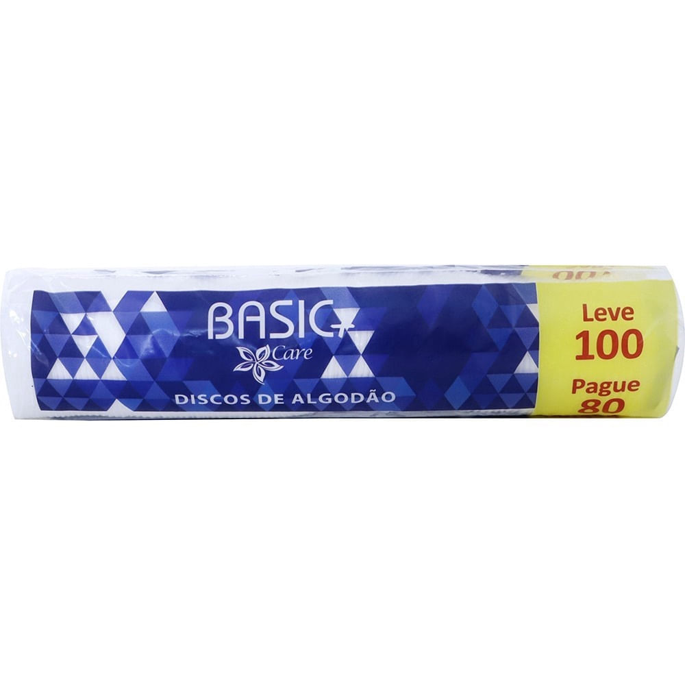 Algodão Limpeza Facial Basic + Care 100 Unidades