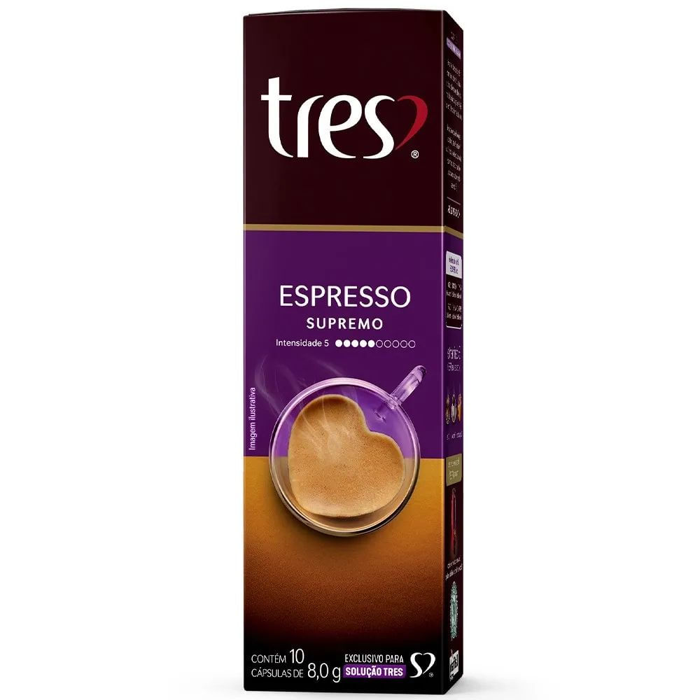 Cápsula Café Espresso Supremo Três Corações 10 Unidades Arábica