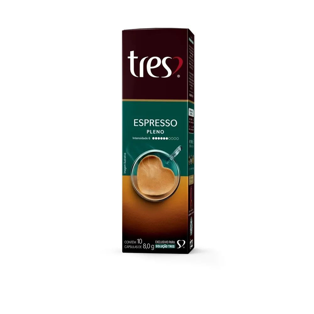 Cápsula de Café Espresso Pleno 3 Corações 80g 10 Unidades Arábica