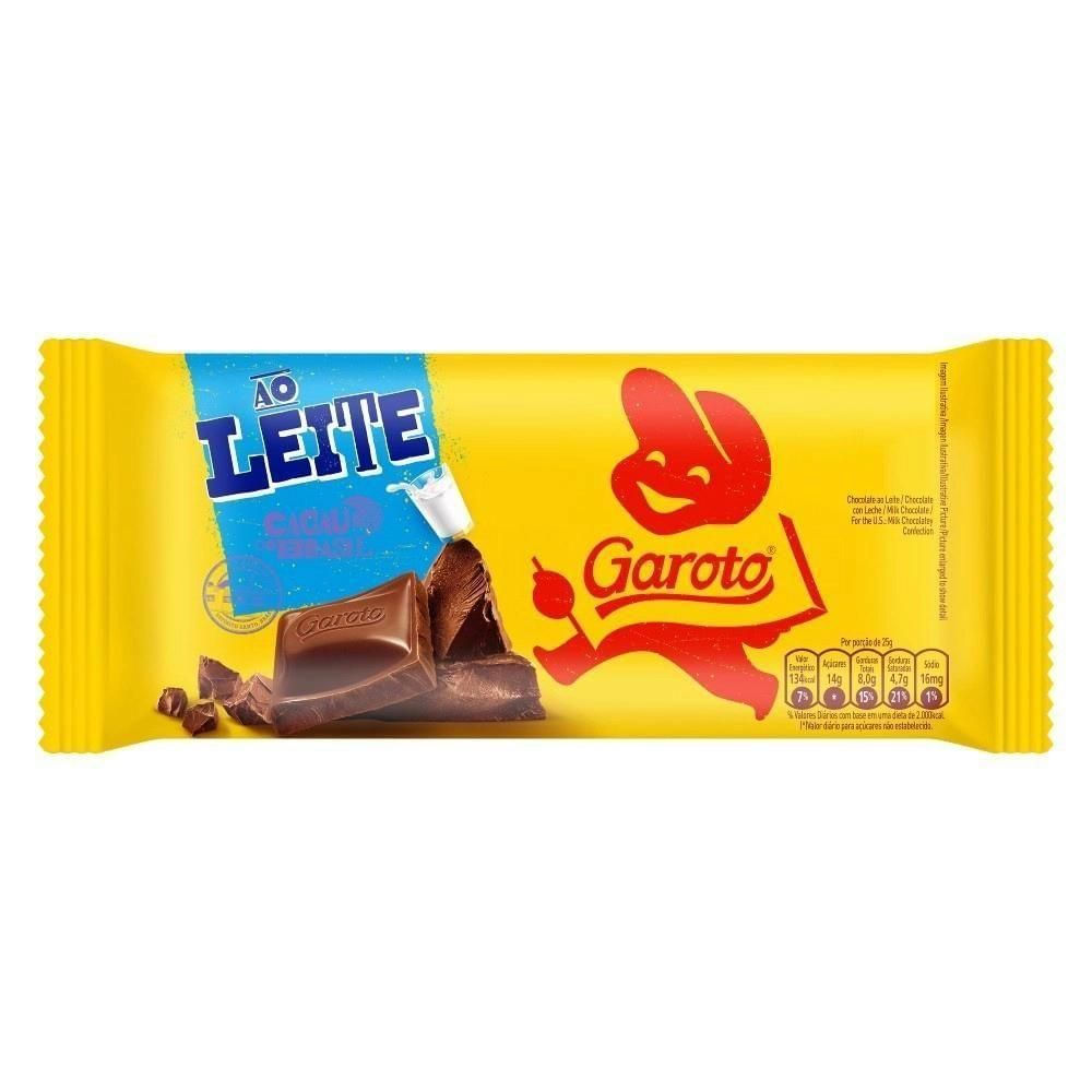 Barra de Chocolate Garoto Ao Leite 80g Clássico