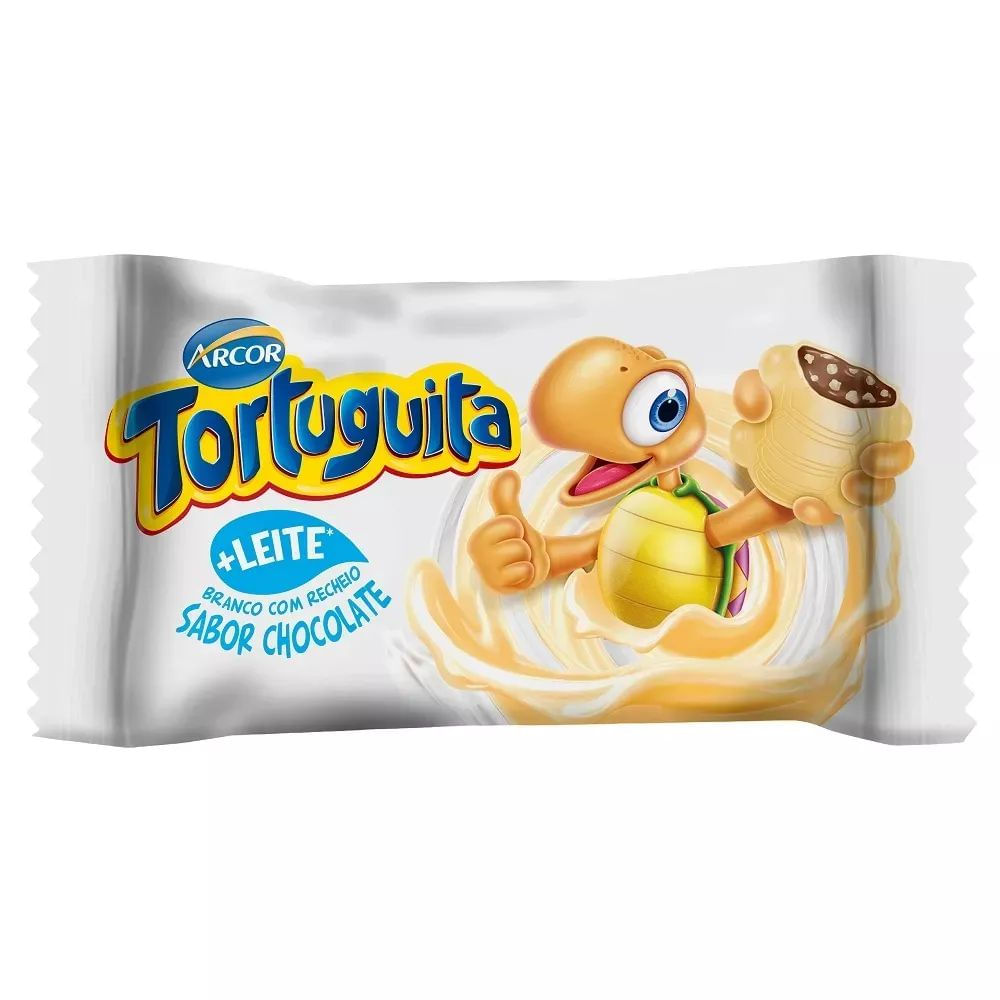 Arcor Tortuguita Chocolate Branco com Recheio de Chocolate ao Leite 15,5g - 24un