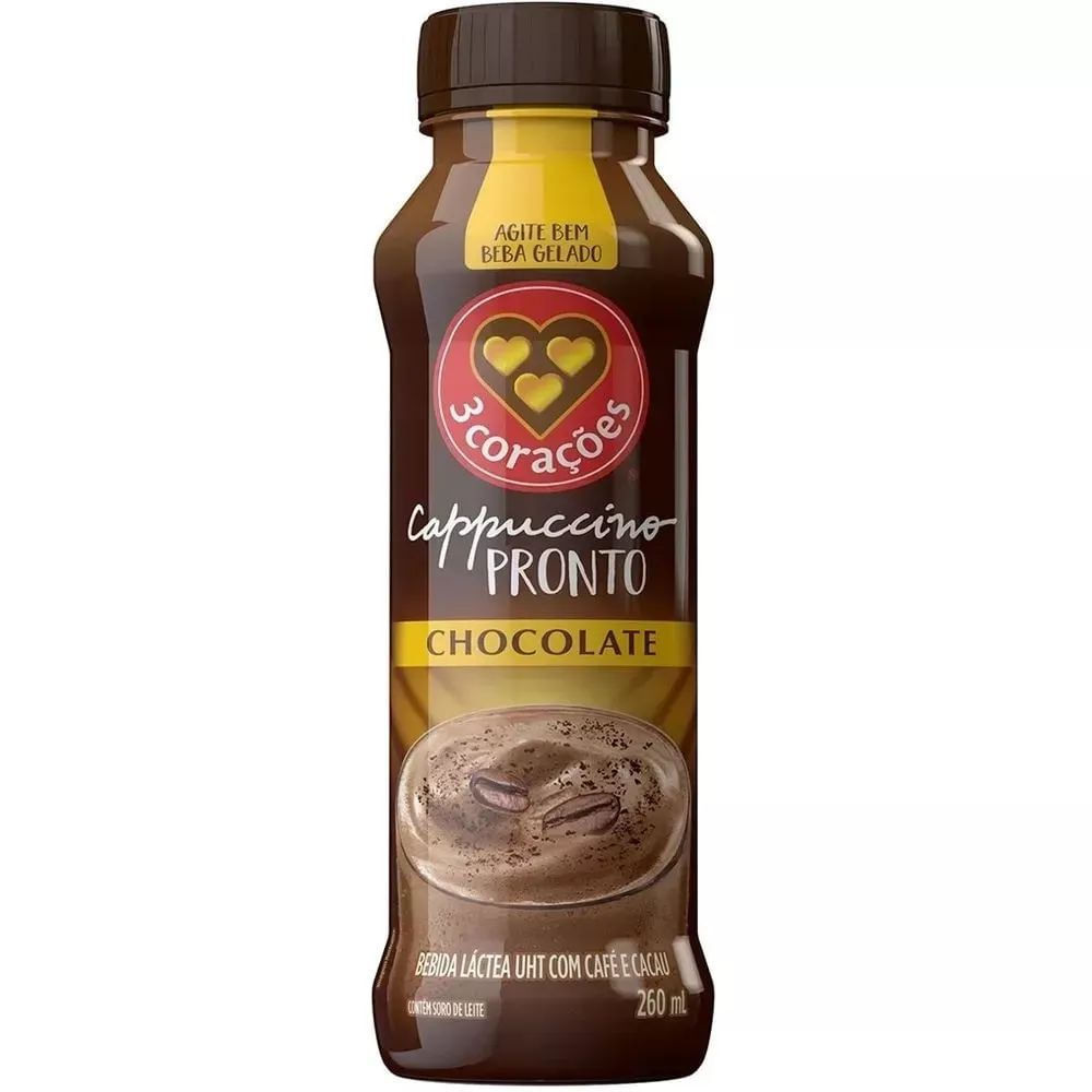 Cappuccino Pronto Chocolate Três Corações 260ml Sem Glúten