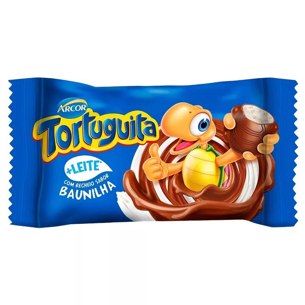 Arcor Tortuguita Chocolate ao Leite com Recheio de Baunilha 15,5g