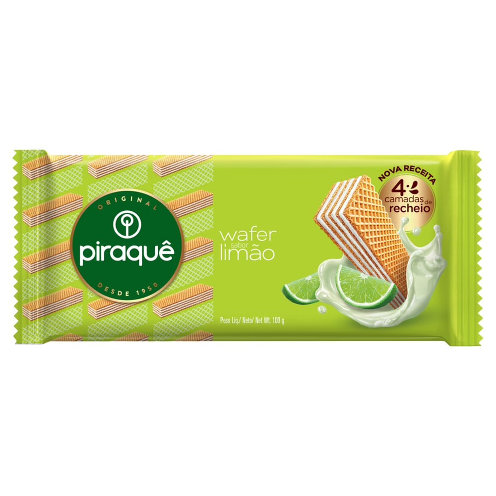 Biscoito Wafer Limão Piraquê 100g Crocante