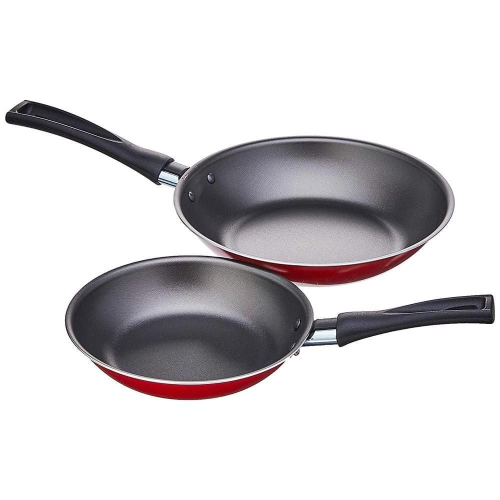 Kit de Frigideiras Antiaderente Brinox Garlic 16cm e 20cm Vermelho 2 Peças