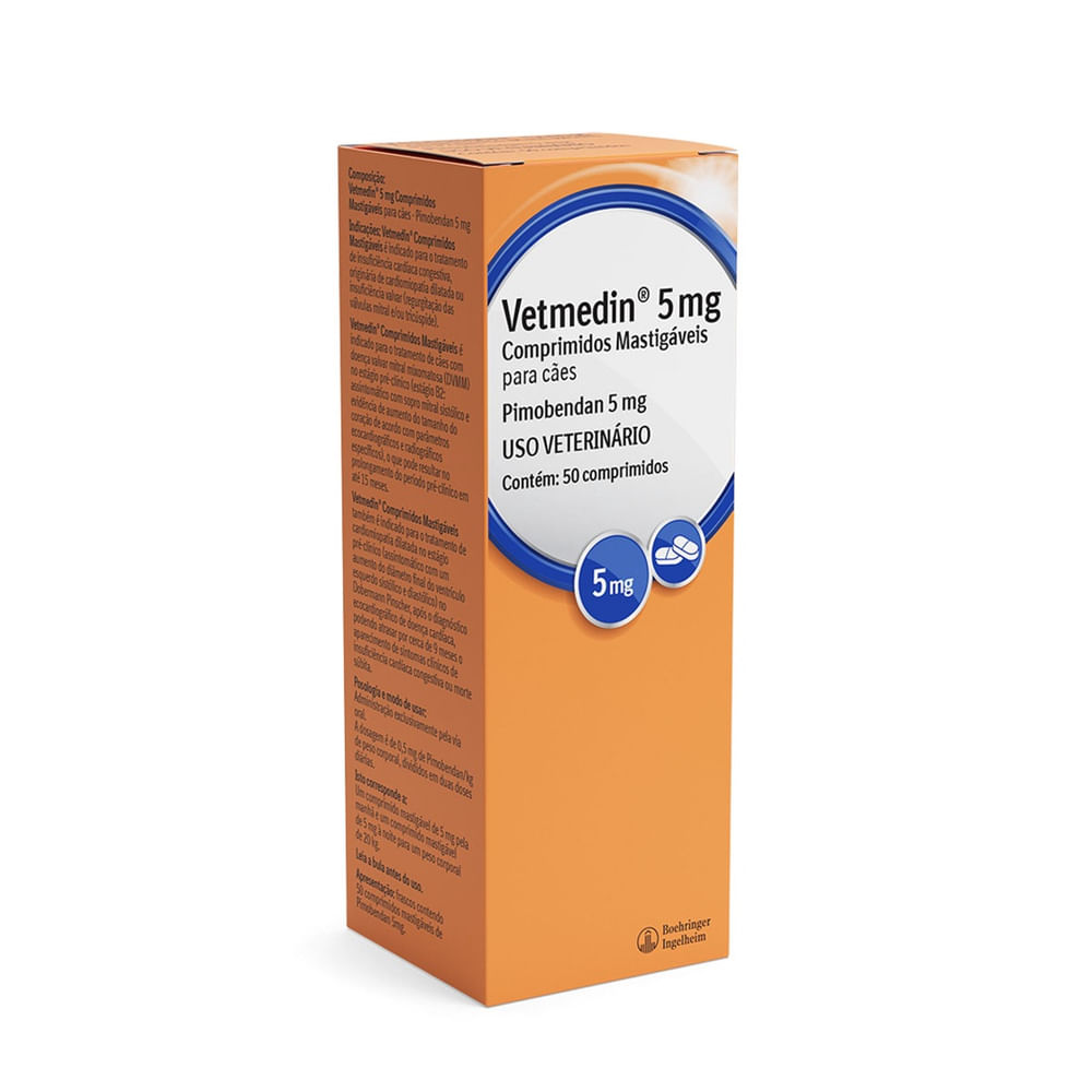 Vetmedin Mastigável Para Cães 5mg c/ 50 Comprimidos