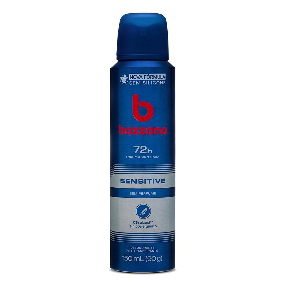 Desodorante Sensitive Antitranspirante Aerossol Bozzano Masculino Sem Perfume 150ml