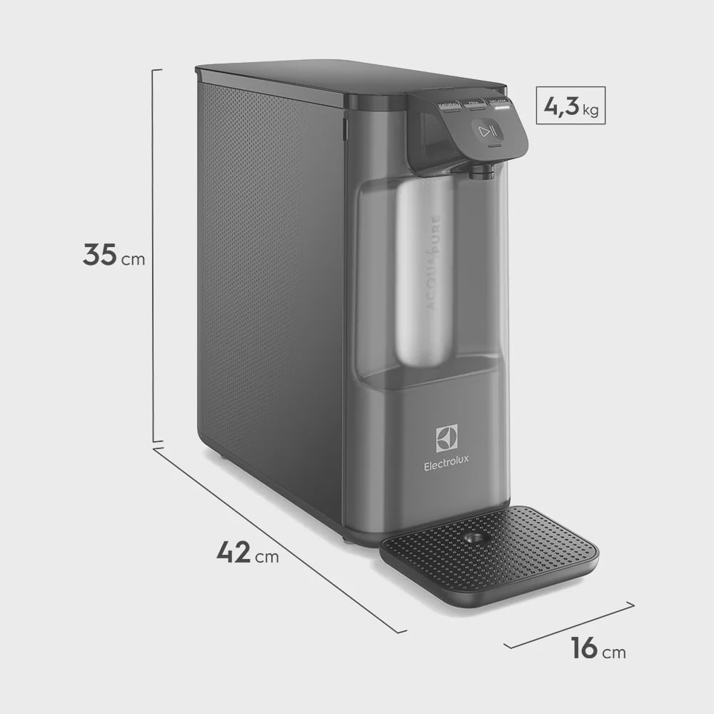Purificador Electrolux Eletrônico Compacto Experience Pure 4x Digital Bivolt Cinza (PE12G)