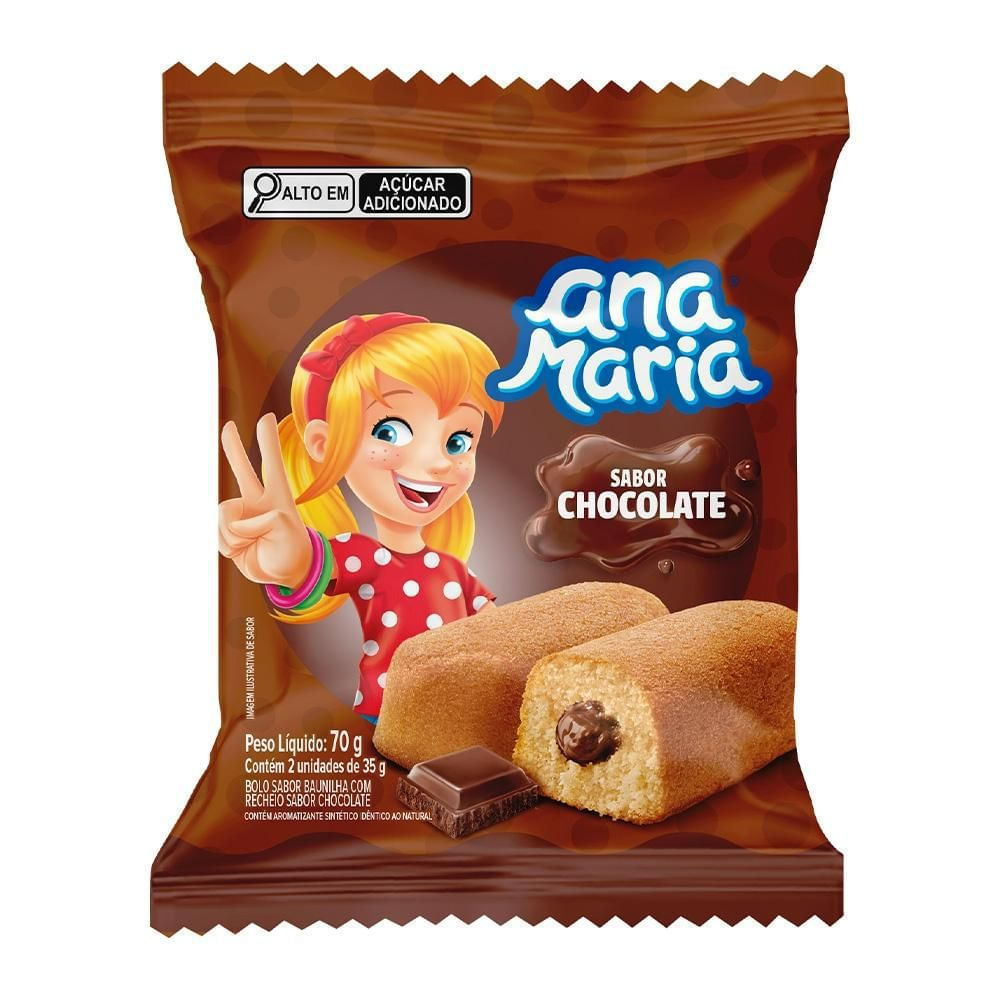 Bolinho Chocolate Ana Maria 70g 2 Unidades Macio