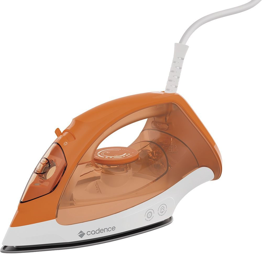 Ferro de Passar a Vapor 2 em 1 Cadence IRO210 1000W Laranja Base Antiaderente