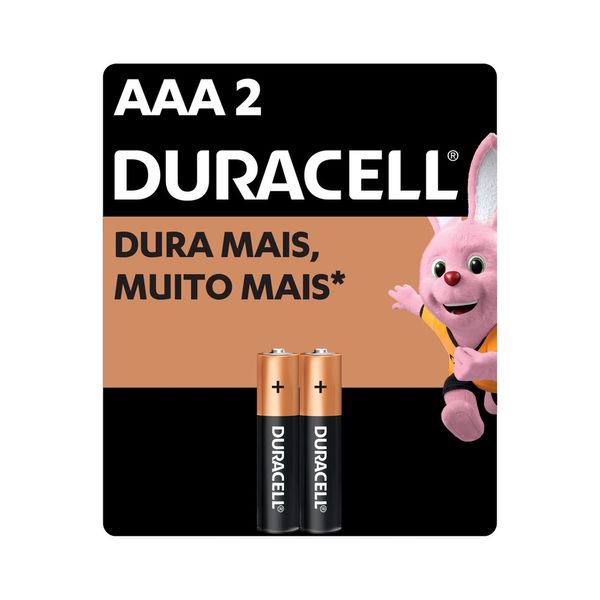 Pilha Alcalina aaa Palito duracell com 2 unidades