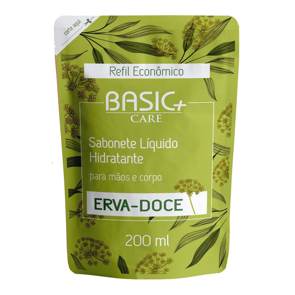 Sabonete Líquido Refil Erva Doce Basic+ Care 200ml