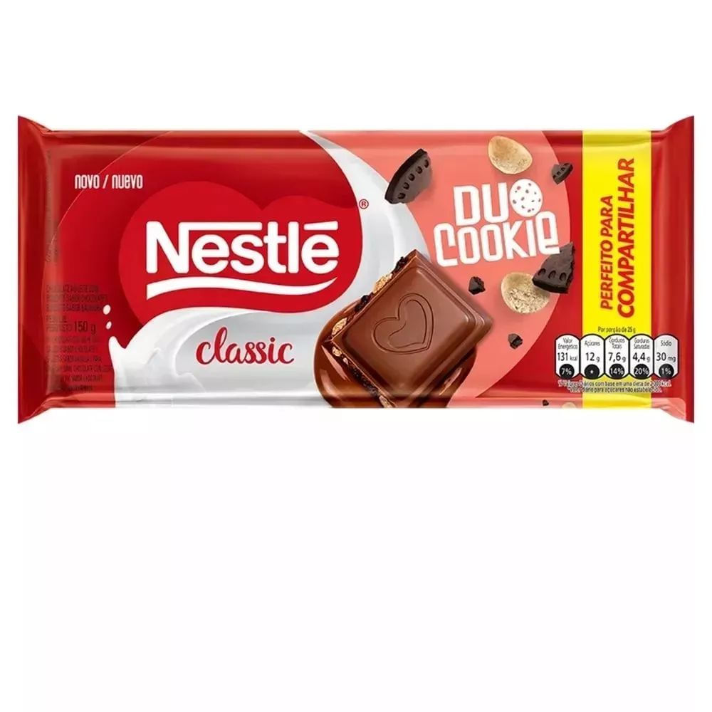 Nestlé Barra de Chocolate Classic Duo Cookie 150g
