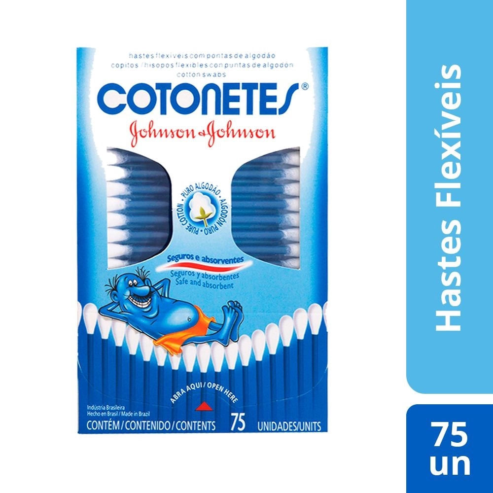 Hastes Flexíveis Higiene Pessoal Johnson & Johnson Cotonetes 75 Unidades