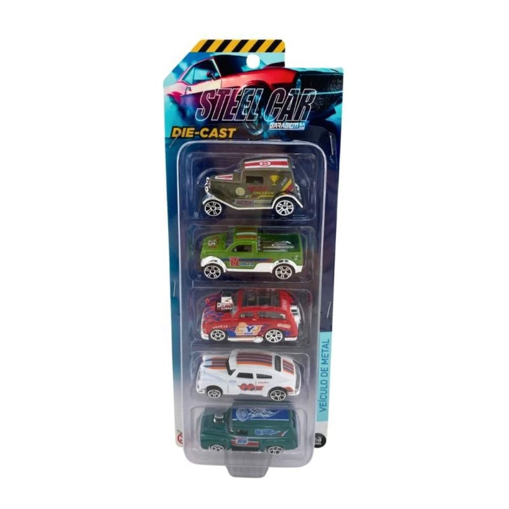 Kit 5 Carrinhos Colecionáveis Candide Garagem S.A. Die-Cast Sortidos