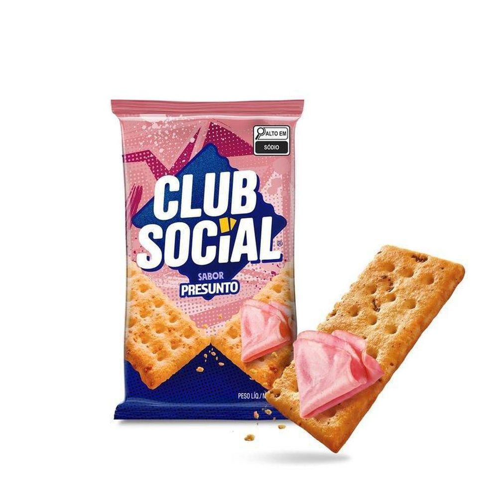 Biscoito Salgado Presunto Club Social 141g Multipack Crocante