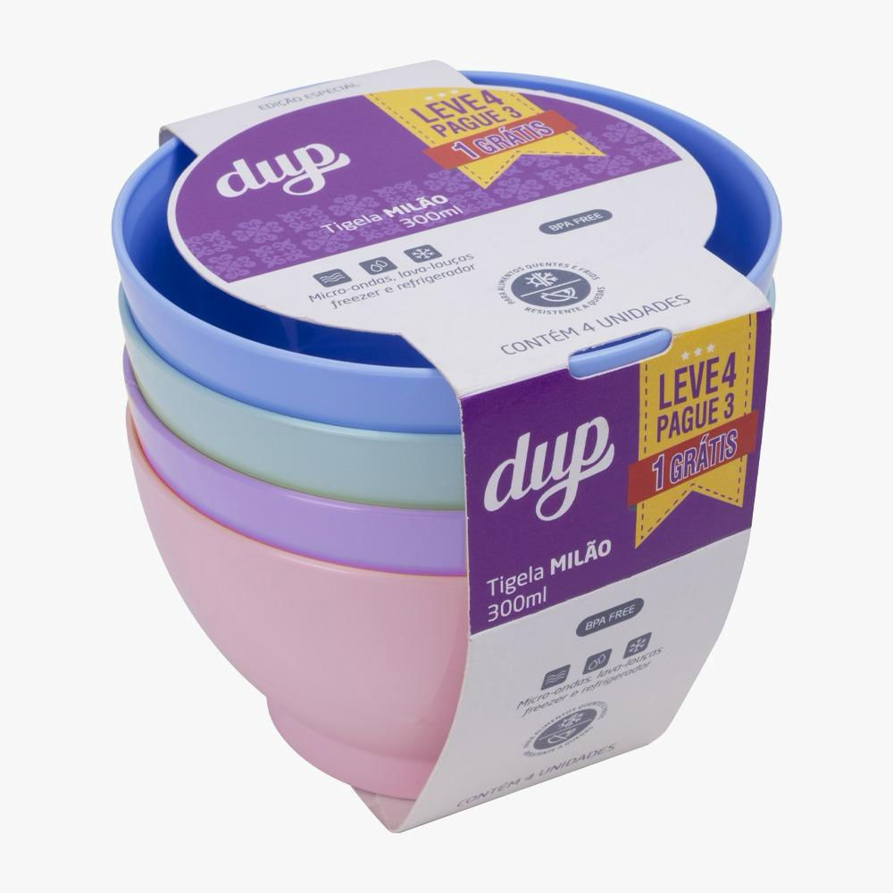 Conjunto de Tigelas Plástico 300ml 4 Peças Dup BPA Free