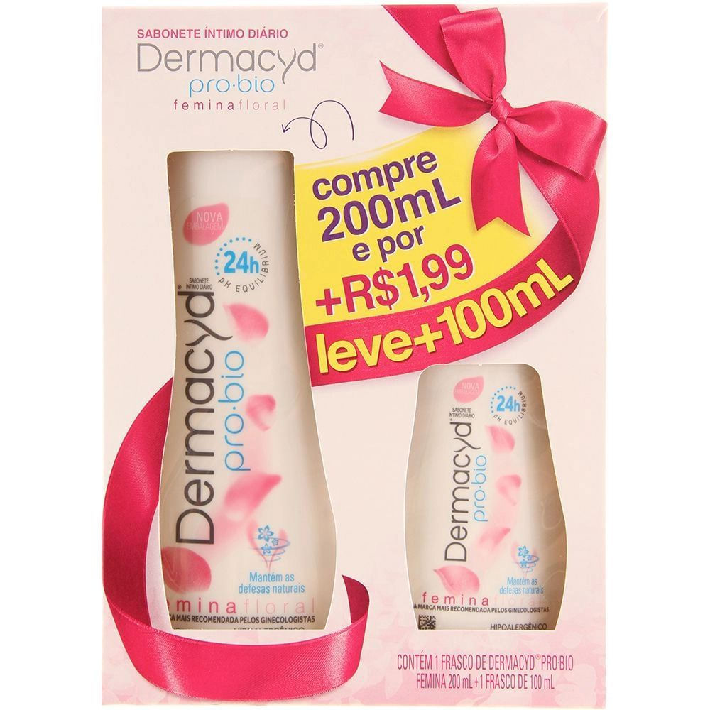 Kit Sabonete Líquido Íntimo Dermacyd Pro-Bio Femina 300ml