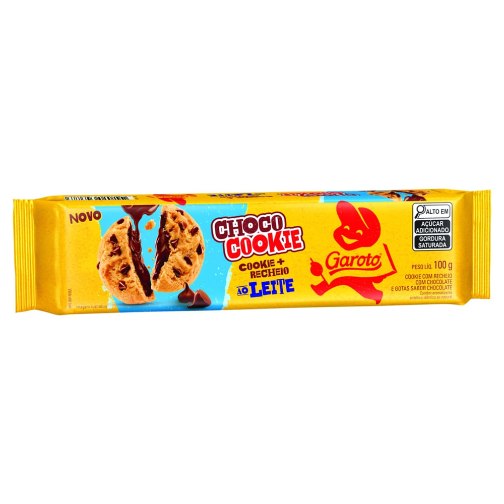 Cookie Recheio Chocolate ao Leite Garoto 100g com Gotas