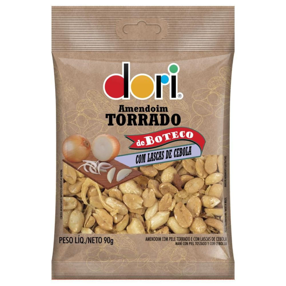 Amendoim Torrado Cebola Dori de Boteco 90g Petisco Salgado