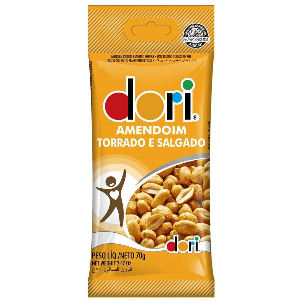 Amendoim Torrado e Salgado Dori 70g Vegano