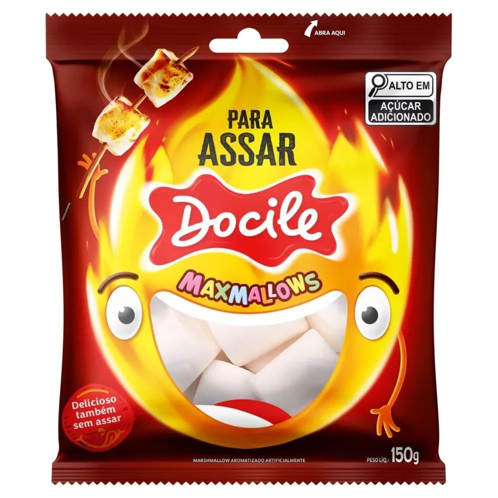 Marshmallow Baunilha Maxmallows Docile 150g Sem Glúten