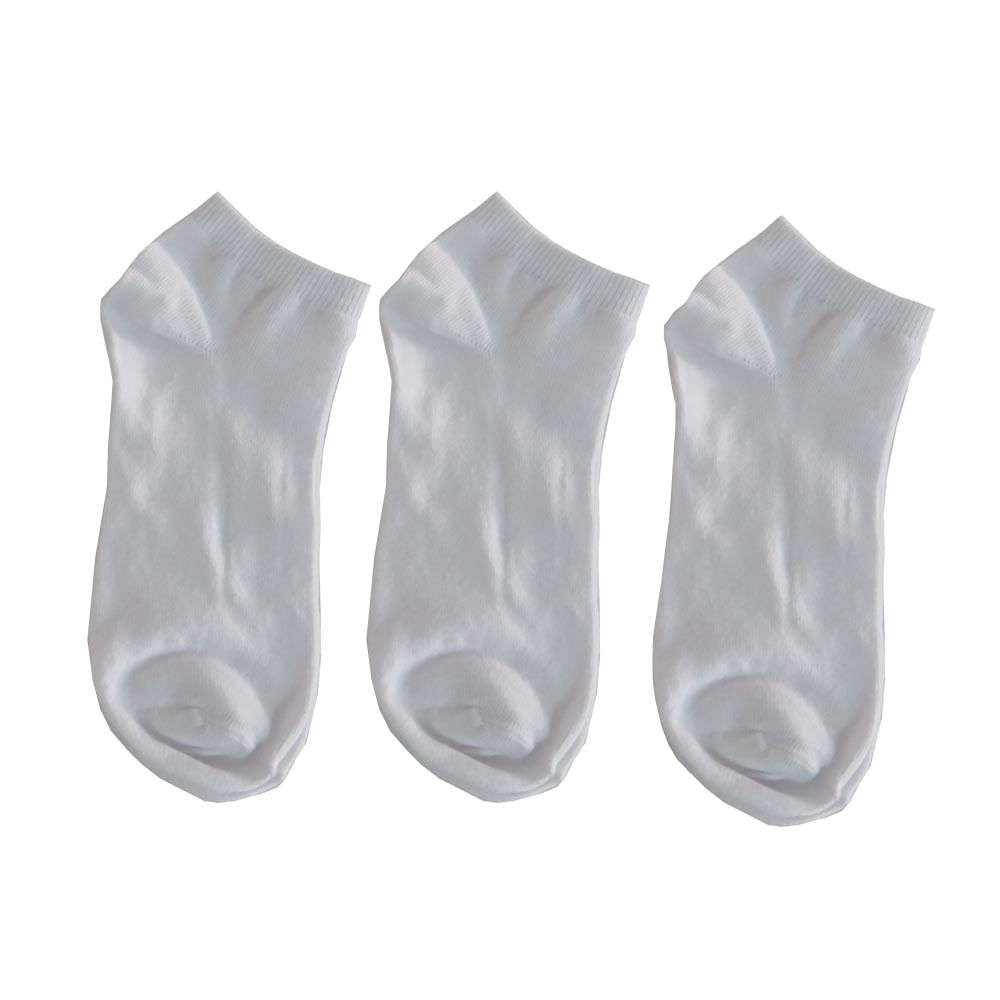 Kit 3 Pares Meia Jogg Basic+ Algodão e Poliéster Branco