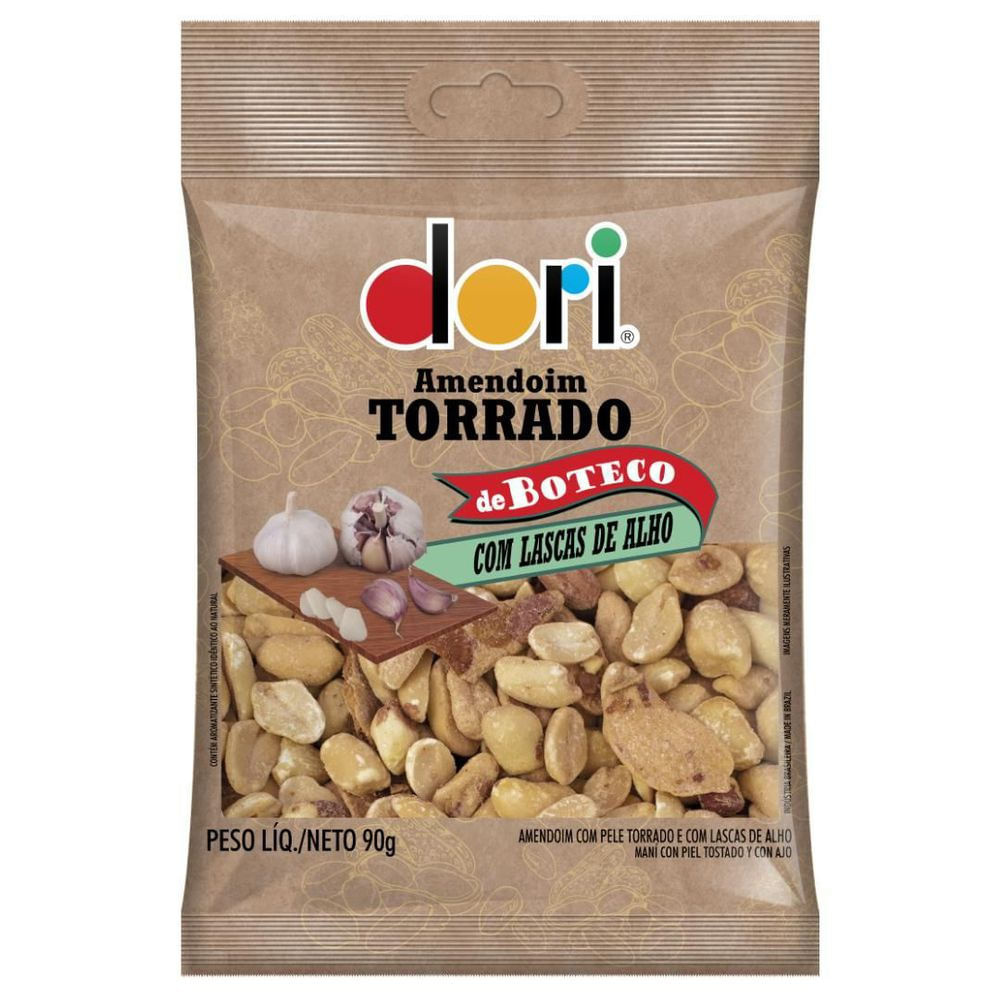 Amendoim Torrado Alho Dori de Boteco 90g Crocante